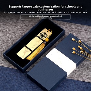 Marque-page en laiton ajouré style ancien/à pampilles, logo personnalisé, vente en gros, cadeau créatif culturel de style chinois pour <span class=keywords><strong>promotion</strong></span> - Product Image 3