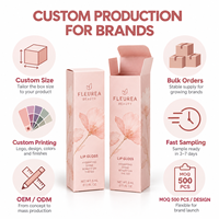 Boîte d'emballage personnalisée pour gloss à lèvres, en carton pliable imprimé, pour cosmétiques et maquillage, avec logo, pour rouge à lèvres et baume à lèvres