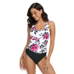 Neue Tankini Zwei-teiliger badeanzug bedruckter Bikini 2-teiliger badeanzug Übergröße Damen-Badeanzug