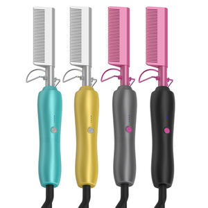 Mini Peine Eléctrico Calentador Rápido Personalizado con Indicador de Temperatura, Cepillo de Presión Térmica Eléctrico de Cobre para el Cuidado del Cuero Cabelludo - Product Image 3