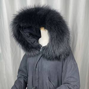 <span class=keywords><strong>Collar</strong></span> de piel de mapache de alta calidad, ropa con pelo de mapache cálido, de zorro real - Product Image 2