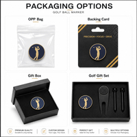 Juego de Marcadores de Pelotas de Golf Magnéticos Personalizados al por Mayor, de Metal, con Esmalte Láser, con Clip para Gorra