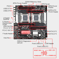 Motherboard X79 S8 E-ATX Dual CPU LGA2011 Mendukung Dual E5 V1/V2 DDR3 1333/1866MHz 256G M.2 NVME SATA3