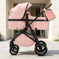 Poussette pliable 2 en 1 au prix d'usine, cadre en acier, poignée réglable, poussette portable pour tout-petit, utilisation quotidienne