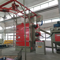 Máquina de granallado de doble gancho de alta calidad, nuevo motor PLC de pulido de descalcificación abrasivo industrial, descuento de precio