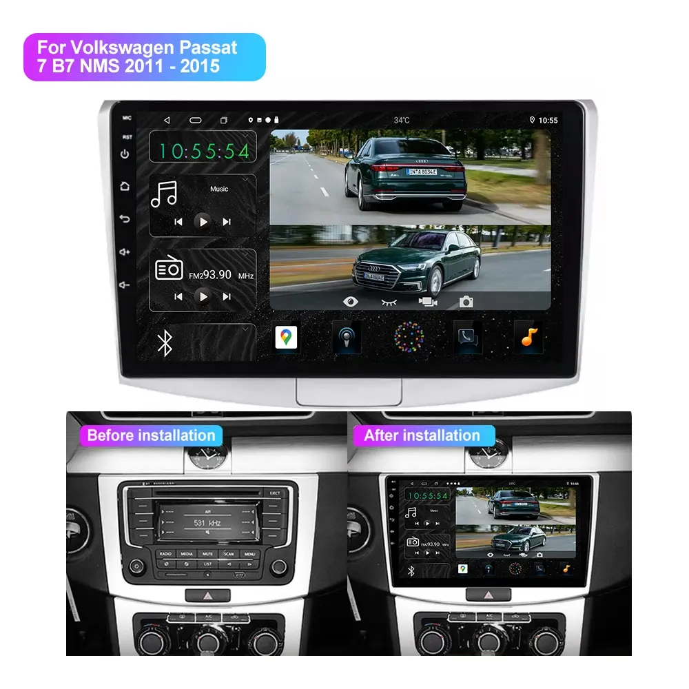 Jmance 10 Inch 8Core For Volkswagen Passat 2011 - 2015 Frame Gps Navigation 4G Android Auto Carplay 2Din Car Radio Accessories