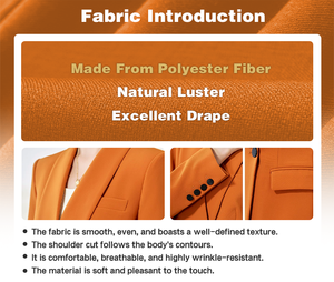 <span class=keywords><strong>Ensemble</strong></span> de blazer orange sur mesure pour femmes <span class=keywords><strong>Pantalon</strong></span> <span class=keywords><strong>évasé</strong></span> taille haute Costume à manches boutonnées pour le travail de bureau et les sorties décontractées - Product Image 6