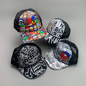 Set di 4 Cappelli Trucker con Stampa Comic Pop Art per Uomo e Donna, Cappellini Snapback in Rete con Grafiche, Stile Streetwear, Stampa Cartoon, Regolabili, Nuovo Stile - Product Image 3