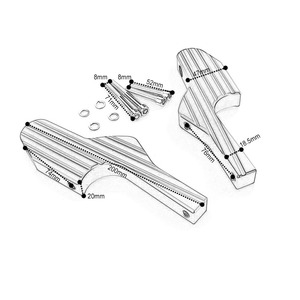 Passi del piolo del passeggero in alluminio CNC per moto staffa di estensione del cambio posteriore per <span class=keywords><strong>VESPA</strong></span> GTS150 300ie GTV125 200 250 300ie - Product Image 6