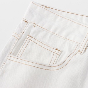 Pantalones Vaqueros Casuales de Moda para Mujer, Largos, Transpirables, con Cierre de Cremallera, Estilo Vintage, Rectos, Color Blanco, para Otoño y Primavera - Product Image 4