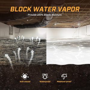 White <b>Plastic</b> Sheeting 10 Mil 10' x 50' Crawl Space Vapor Barrier - Product Image 2
