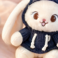 Gantungan Kunci Hoodie Kelinci Bulu Lembut - Boneka Kelinci Lucu