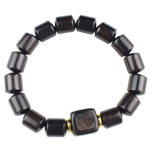 Pulsera de cuentas de madera de sándalo púrpura, 10x12mm, joyería budista tallada geométrica para ceremonias religiosas - Product Image 5