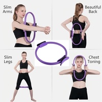 Anillo de Pilates Profesional, Círculo Mágico de Fibra de Vidrio Morado para Estabilidad del Core, Alineación Corporal Completa, Accesorios de Yoga