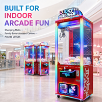 Mesin Cakar Mini Arcade Animasi Logam Penuh, Mesin Penjual Cakar Kustom dengan Penerima Koin & Pembaca Kartu