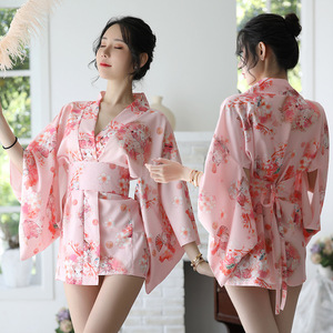 ชุดชั้นในเซ็กซี่แบบใหม่ ลายดอกไม้สีชมพูสไตล์ญี่ปุ่น น่ารักบริสุทธิ์ ชุดกิโมโน/ยูกาตะ ขายส่งจากโรงงานและรับดรอปชิป - Product Image 1