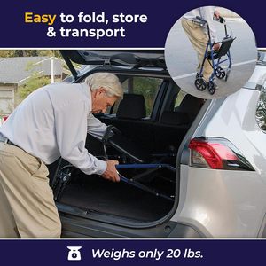 <span class=keywords><strong>Drive</strong></span> <span class=keywords><strong>Medical</strong></span> 10257BL-1 Andador rodante de acero de altura ajustable 4 ruedas Rollator 7,5 \ "Ruedas extraíbles 300 libras Soporte trasero - Product Image 2