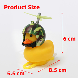 Ornements de tableau de bord de <span class=keywords><strong>voiture</strong></span> en forme de canard jaune, klaxon puissant pour vélo, canards à presser avec <span class=keywords><strong>casque</strong></span> pour vélo et <span class=keywords><strong>voiture</strong></span> - Product Image 4