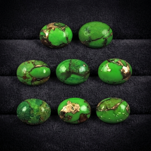 Turquoise ovale de couleur verte naturelle, taillée à facettes, pour la création de colliers/bracelets/boucles d'oreilles, bijoux de haute qualité certifiés par une tierce partie - Product Image 4