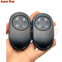 Carcasa de Alta Calidad para Llave de Coche Fiat 500, Negra, de ABS, con Control Remoto sin Cortar y 4 Botones
