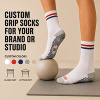 Chaussettes de yoga Pilates antidérapantes en coton respirant, personnalisables, pour fitness, entraînement, studio, danse, ballet, yoga, pour femmes