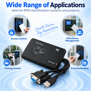 เครื่องอ่านบัตร RFID RS232 ความถี่ 125 กิโลเฮิร์ตซ์ ระยะการอ่านสูงสุด 8 ซม. เครื่องอ่านบัตรสมาร์ทการ์ดสำหรับโครงการระบบระบุตัวตน RFID - Product Image 4
