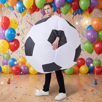 Costume de football gonflable pour adulte, convient aux personnes de 1,5 à 2 m de taille, idéal pour Noël, le cosplay, les fêtes, les spectacles sur scène et les bals masqués