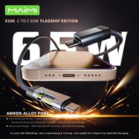 Câble USB C vers USB C 65W avec lumière LED colorée, câble de charge rapide lumineux, câble de données tressé de type C pour téléphone portable