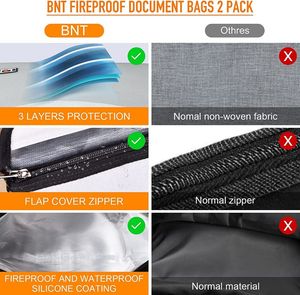 Chuyên Nghiệp Công Suất Lớn Di Động Chống Cháy Tài Liệu Lưu Trữ Túi Silicone Tráng Sợi Thủy Tinh Không Thấm Nước Và Chống Cháy - Product Image 4