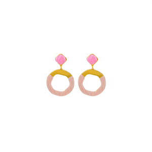 Pendientes de Moda, Acero Inoxidable 316L, Baño de Oro PVD, Diseño Geométrico Rosa, Sostenible y Resistente - Product Image 2