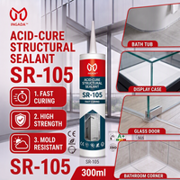 SR-105 Mastic silicone acetoxy à séchage rapide pour l'installation de vitrages, le vitrage de meubles et le collage rapide de carreaux de céramique – Colle à verre