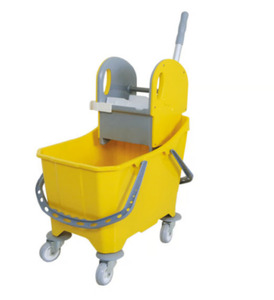 TKS 3335 <b>Industrial</b> 24L Plastic Single Bucket Cleaning Trolley with Extra Wringer Heavy Duty Mop Cart with Rubber Metal Wheels - Product Image 1