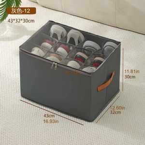 กล่องเก็บรองเท้าแบบพับได้ OEM ประหยัดพื้นที่ ผ้าอ๊อกซ์ฟอร์ด พร้อมฝาปิดใส - Product Image 6