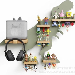 Wooden Dinosaur Shaped Storage <b>Rack</b> 4 Layers Wall Mounted For Figurines And Blind Boxes Children Room Display <b>Shelf</b> - Product Image 1