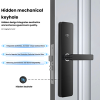 Cerradura de Puerta de Hotel con Software de Gestión, Desbloqueo con Tarjeta, Sistema Electrónico Inteligente de Seguridad, Cerradura de Hotel Integral Inteligente Negra con Llave