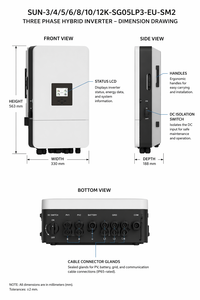 อินเวอร์เตอร์พลังงานแสงอาทิตย์แบบไฮบริดเฟสเดียว SUN-12K-SG06LP1-EU-CM3 <span class=keywords><strong>ราคา</strong></span>โรงงาน สำหรับระบบพลังงานแสงอาทิตย์ภายในบ้าน - Product Image 3