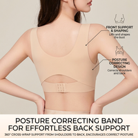 Soutien-gorge correcteur de posture pour femme, fermeture avant, push-up, anti-affaissement, soutien dorsal, sans couture, invisible, liftant, respirant, lingerie