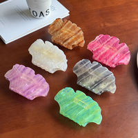 Pinces à cheveux en acétate de cellulose multicolores, motif feuille d'érable rayée, grandes pinces à cheveux de haute qualité