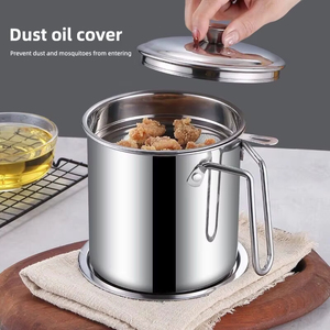 En gros, Pot de stockage en acier inoxydable avec filtre pour huile, pour la cuisine et les ustensiles ménagers - Product Image 4