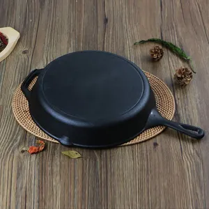 Factory Supply Custom Cookware Pre Seasoned Non-Stick Grill Pans Fry Pan Cast Iron Skillet