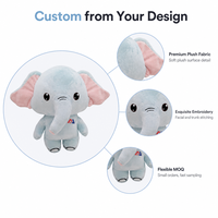 Peluche personnalisée OEM pour enfants, peluche éléphant thaïlandais, peluche animaux sur mesure