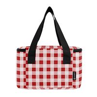 Mini sac isotherme réutilisable et écologique Hawaï Red Palaka, sac de pique-nique durable avec poignée robuste