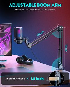 Microphone à condensateur USB RGB professionnel pour <span class=keywords><strong>Tik</strong></span> <span class=keywords><strong>Tok</strong></span> A8T A6T Équipement de studio musical Microphones de jeu - Product Image 6