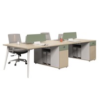 Bureau de personnel Yazhi commercial moderne et minimaliste, combinaison de bureaux multi-personnes avec boîte de rangement pour câbles intégrée en PVC pour bureau