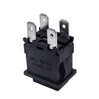 Interruptor de botón pulsador negro con bloqueo automático RL5-621 ON-OFF, 16A 250VAC T125 15*21mm DPST