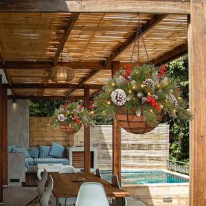 Guirlande <span class=keywords><strong>de</strong></span> panier suspendu <span class=keywords><strong>de</strong></span> noël décorations <span class=keywords><strong>de</strong></span> vacances <span class=keywords><strong>de</strong></span> noël guirlande <span class=keywords><strong>de</strong></span> noël maison ornements suspendus artificiels - Product Image 4