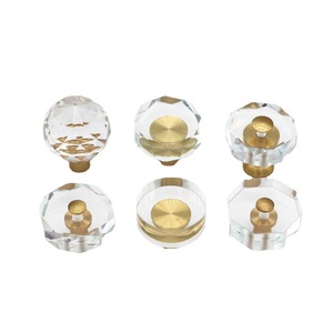 Acrylic <b>Crystal</b> Cabinet <b>Knobs</b> Octagonal 30mm Modern Design For Drawer Doors Easy Installation - Product Image 4