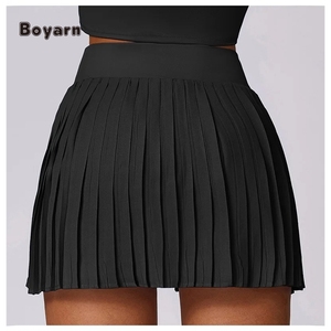 กระโปรงกางเกงออกกำลังกายเอวสูงสำหรับผู้หญิง ยี่ห้อ Boyarn เหมาะสำหรับเล่นกอล์ฟ วิ่ง โยคะ เล่นเทนนิส ดีไซน์เซ็กซี่ มีกระเป๋า จีบระบาย ผลิตจากผ้าสแปนเด็กซ์/ไนลอน ปลอดภัยสำหรับการเล่นกีฬา - Product Image 6