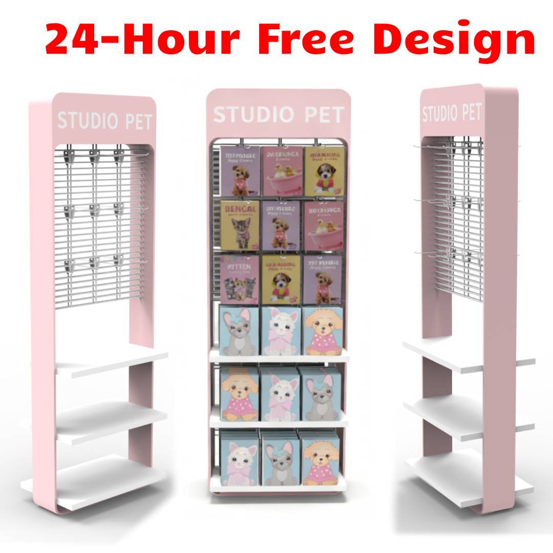 Apache Custom Metal Shelf with Hooks Stationery Display Rack for Notebooks & Stationery in Retail Stores & Supermarkets — view 3