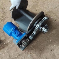 Treuil hydraulique à câble pour grue montée sur véhicule, pour le tirage du bois et des tiges de maïs, bleu/gris